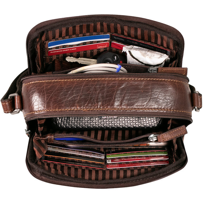 Jack Georges Voyager Double Zippered Crossbody Bag - Interior