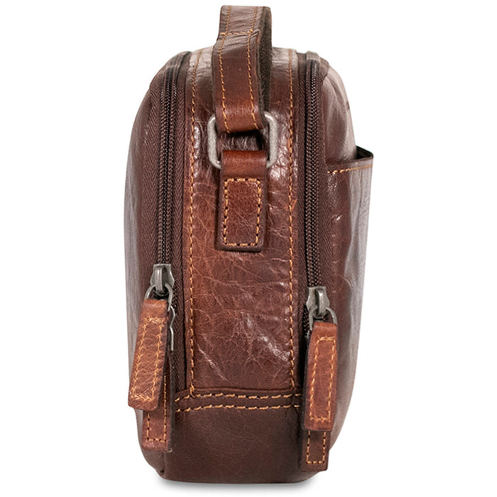 Jack Georges Voyager Double Zippered Crossbody Bag - Profile