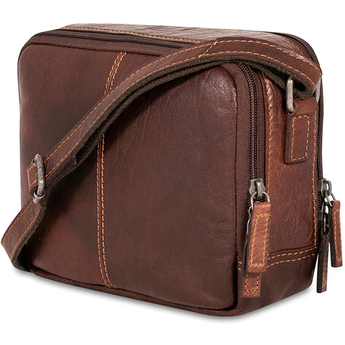 Jack Georges Voyager Double Zippered Crossbody Bag - Rear Back Quarter