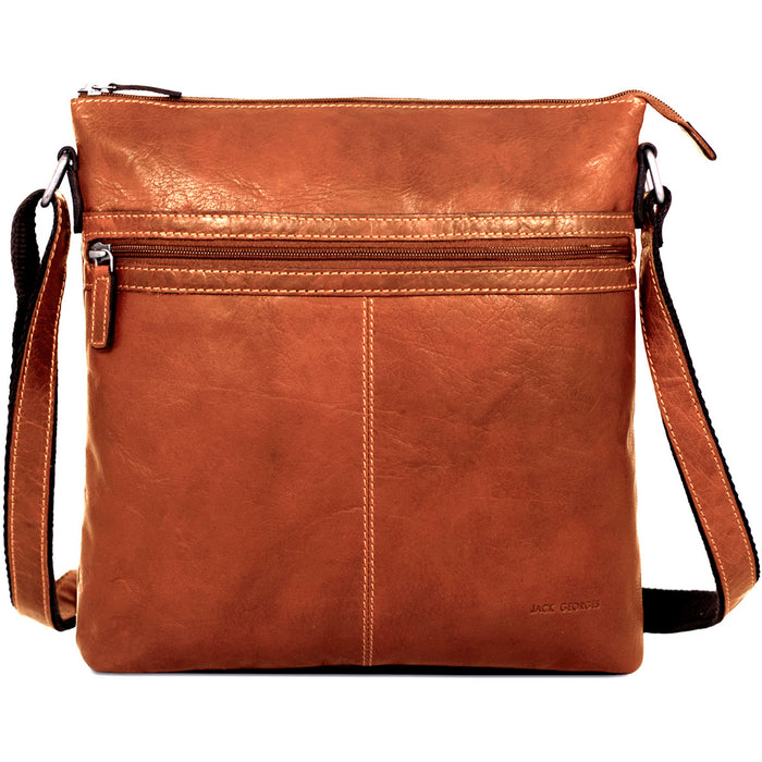 Jack Georges Voyager Large City Crossbody - Frontside Honey