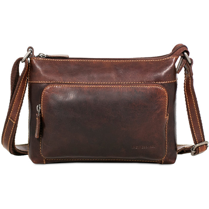 Jack Georges Voyager Mini City Crossbody - Frontside Brown
