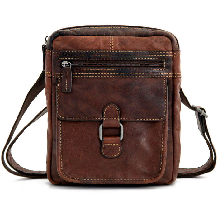 Jack Georges Voyager Slim Crossbody - Frontside Brown