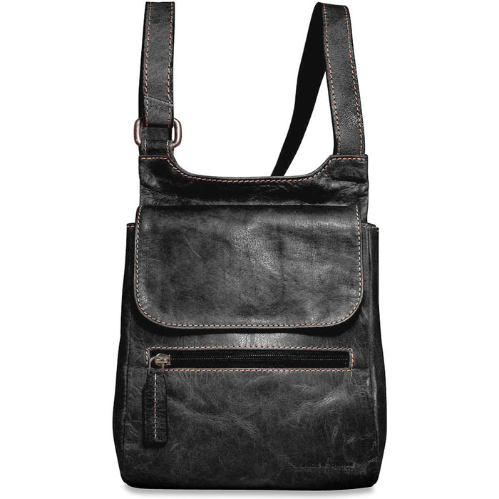 Jack Georges Voyager Slim Crossbody Bag - Frontside Black