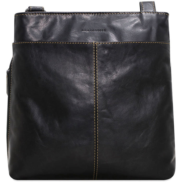 Jack Georges Voyager Small Zippered Crossbody Bag - Frontside Black