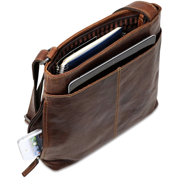 Jack Georges Voyager Small Zippered Crossbody Bag - Interior Full