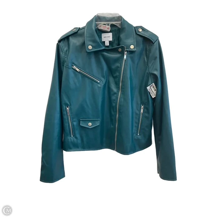 Jacket Moto By Nine West In Teal, Size: Xl