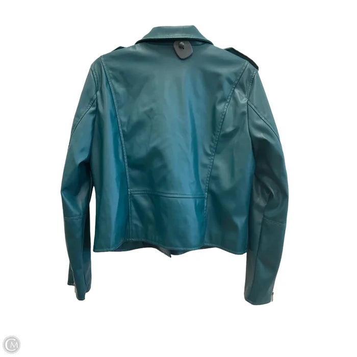 Jacket Moto By Nine West In Teal, Size: Xl