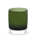 jade green hand-blown lowball glass.