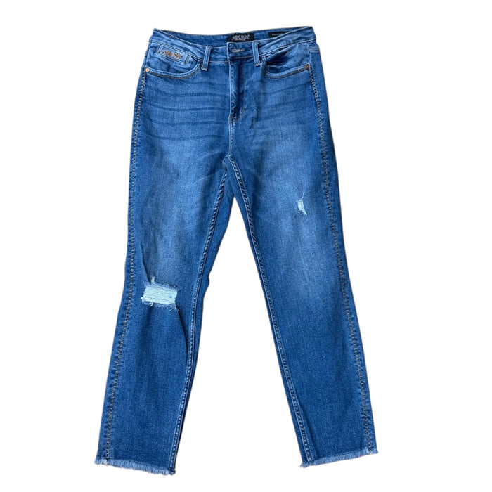 Jeans Boyfriend By Judy Blue In Blue Denim, Size:8