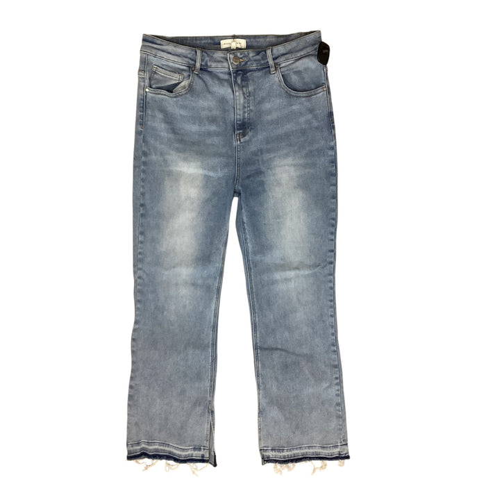 Jeans Flared By Risen In Blue Denim, Size:18