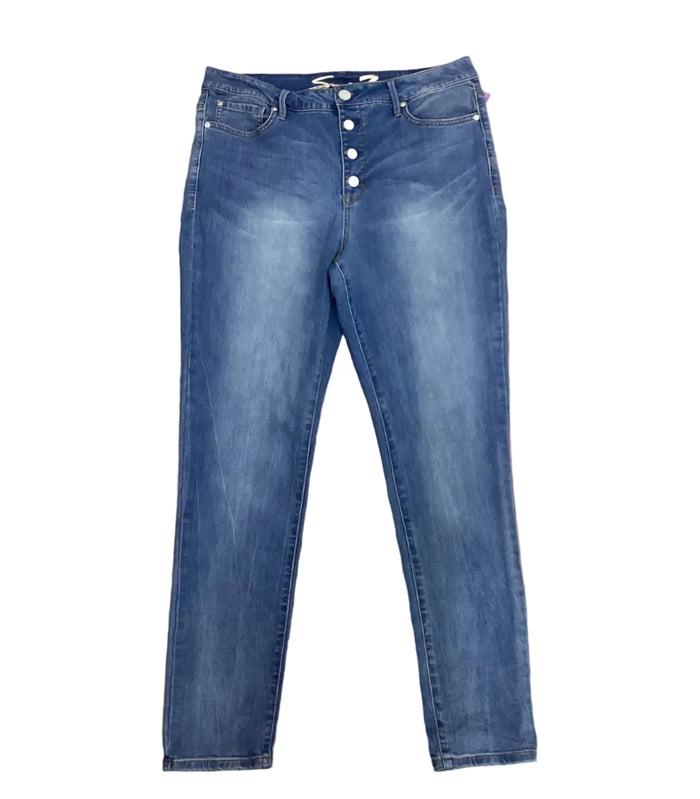 Jeans Skinny By Seven 7 In Blue Denim, Size:16