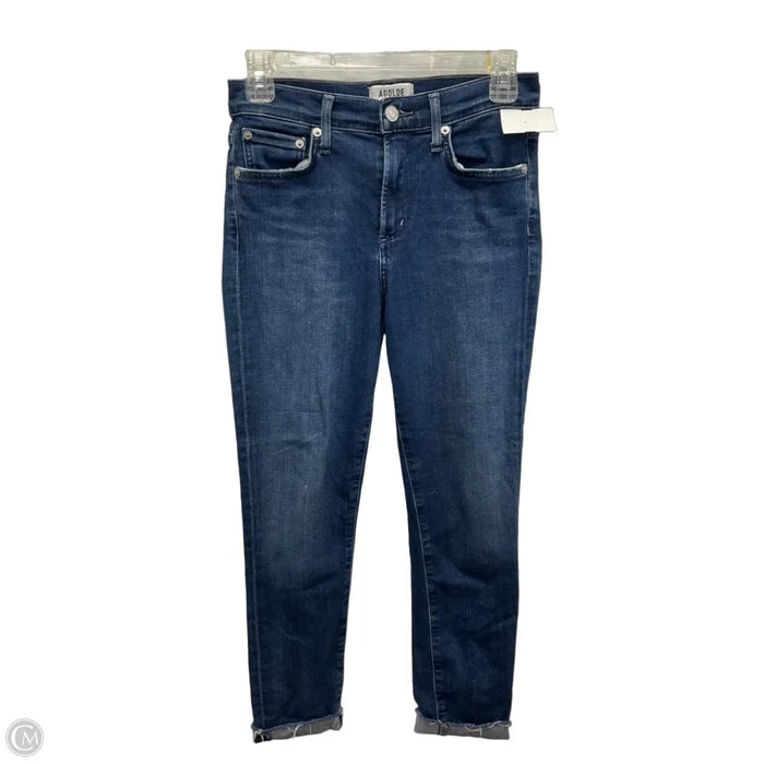 Jeans Straight By Agolde In Blue Denim, Size: 4