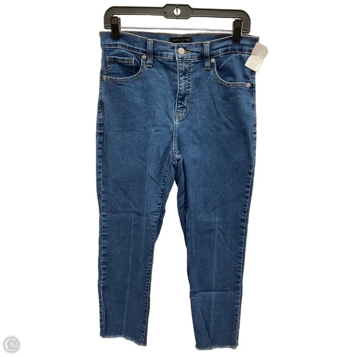 Jeans Straight By Banana Republic In Blue Denim, Size: 8