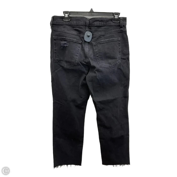 Jeans Straight By Gap In Black Denim, Size: 10p