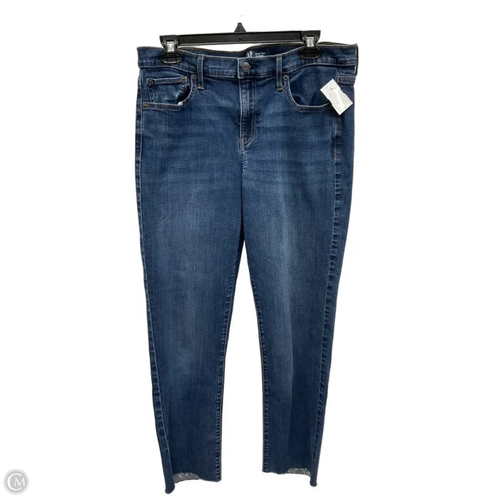 Jeans Straight By Gap In Blue Denim, Size: 14