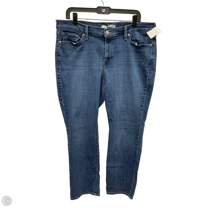 Jeans Straight By Levis In Blue Denim, Size: 18