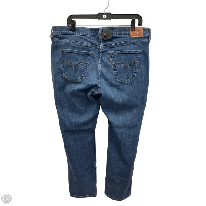 Jeans Straight By Levis In Blue Denim, Size: 18
