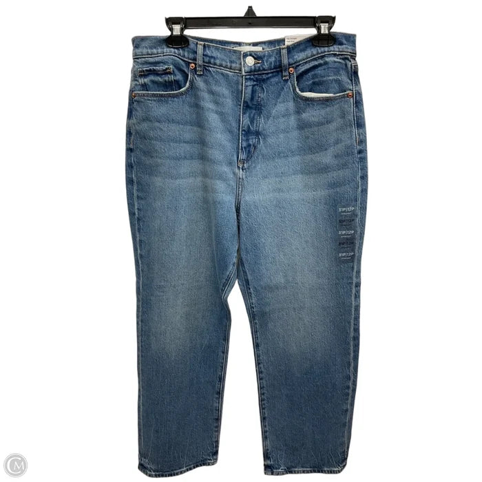 Jeans Straight By Loft In Blue Denim, Size: 12p