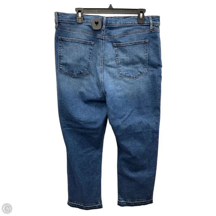 Jeans Straight By Loft In Blue Denim, Size: 16