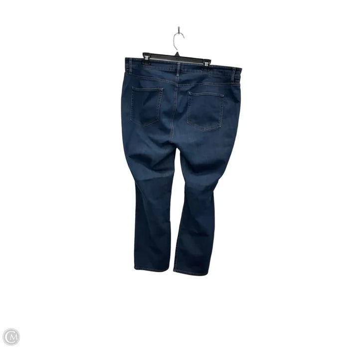Jeans Straight By Loft In Blue Denim, Size: 18