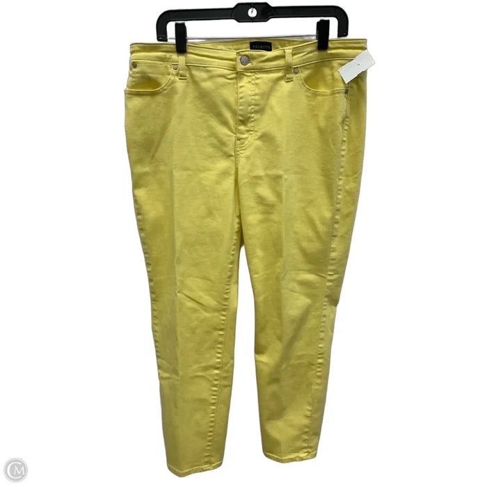 Jeans Straight By Talbots In Yellow Denim, Size: 14