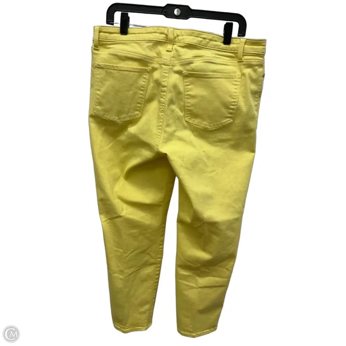 Jeans Straight By Talbots In Yellow Denim, Size: 14