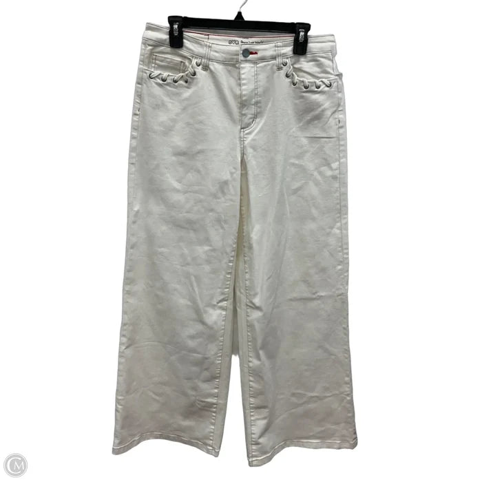 Jeans Wide Leg By Peace Love World In Cream, Size: 10
