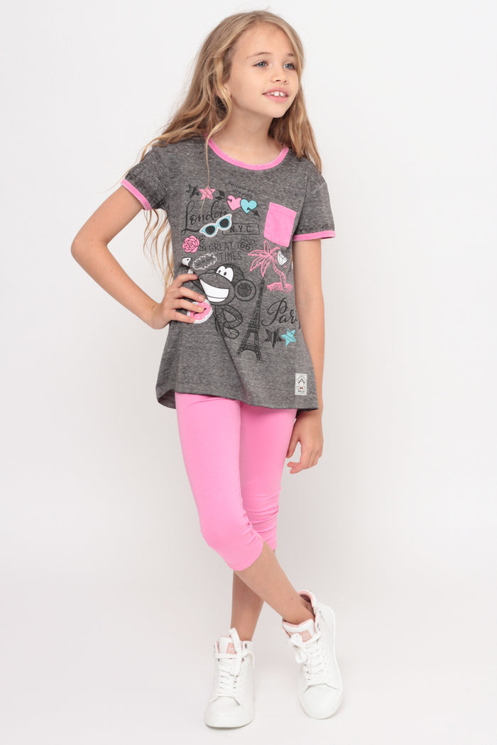 Jetsetter | Pocket Ringer Top - Charcoal