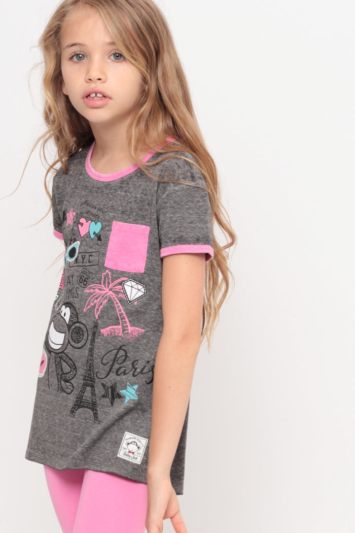 Jetsetter | Pocket Ringer Top - Charcoal