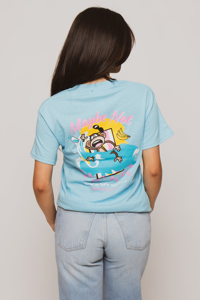 Just Vibin  - Bobby Jack Boyfriend Rhinestone T-Shirt -Blue
