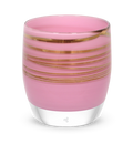 kiss pink with gold wrap hand-blown glass votive candle holder