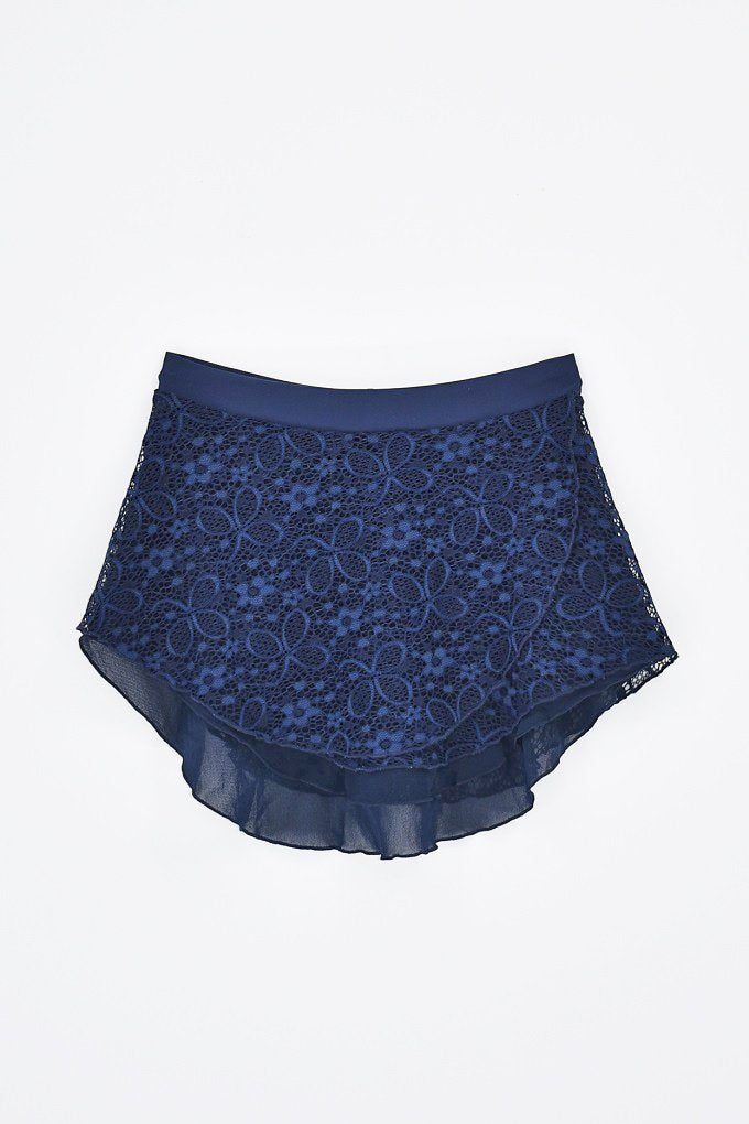 Last Call: AYLA AK2in1 Reversible Pull-on Skirt in HANA Lace · Navy Blue