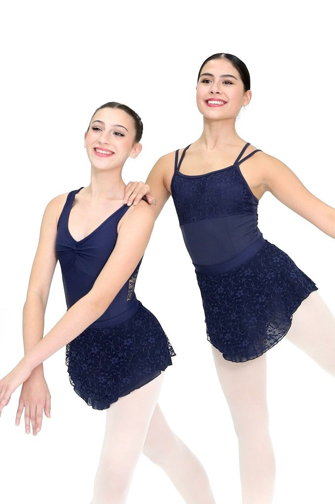Last Call: AYLA AK2in1 Reversible Pull-on Skirt in HANA Lace · Navy Blue