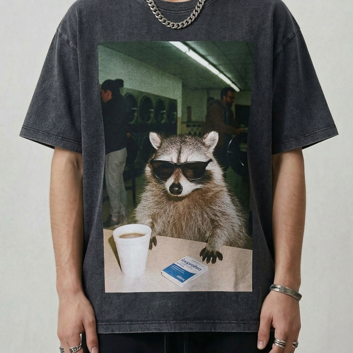 Laundromat Raccoon T-Shirt