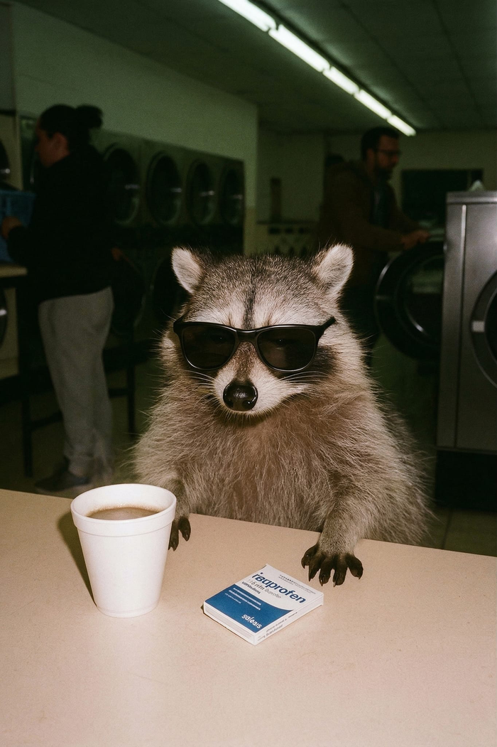 Laundromat Raccoon T-Shirt