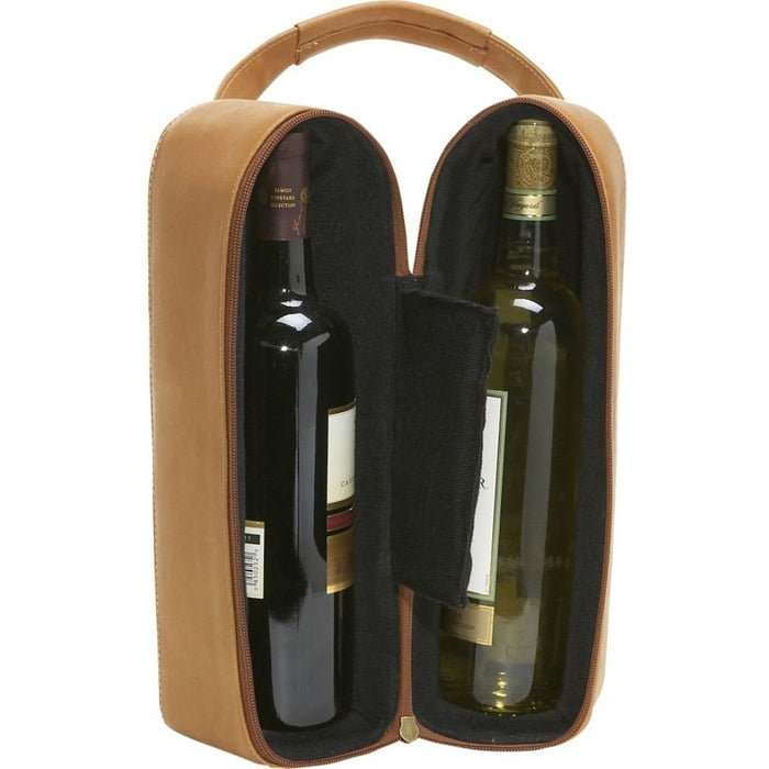 LeDonne Leather 2 Bottle Wine Tote - Interior