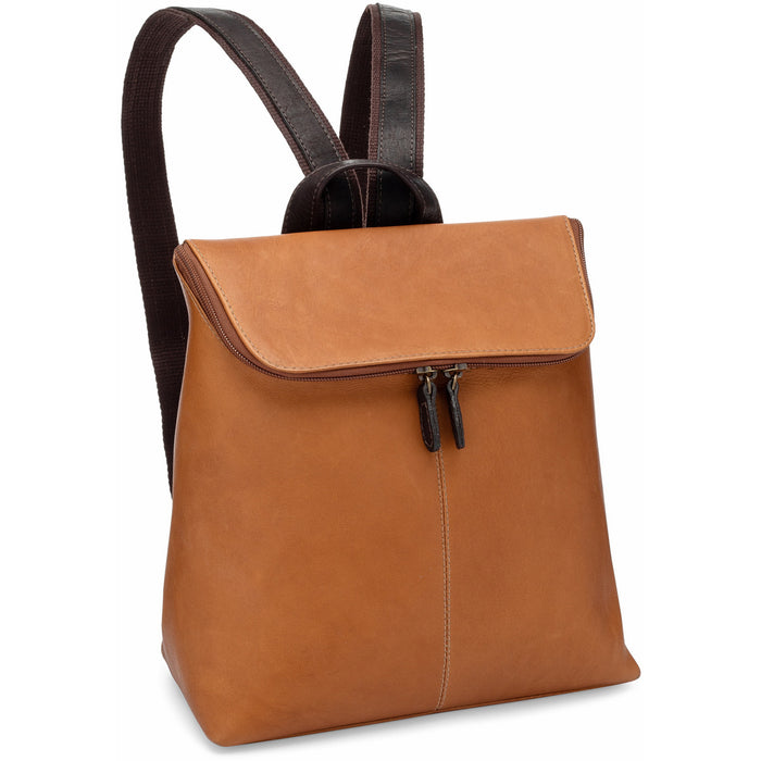 LeDonne Leather Accent Women's Backpack - Frontside TAn