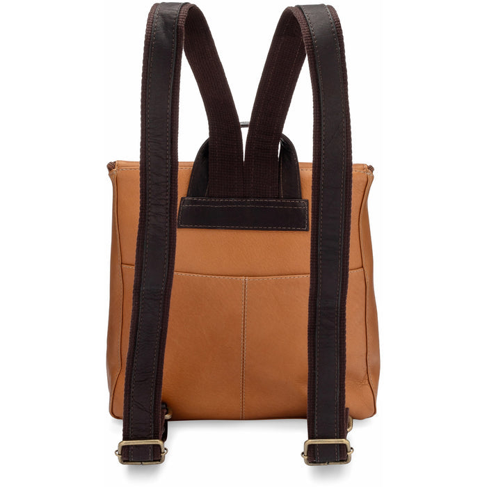 LeDonne Leather Accent Women's Backpack - Rearview Backpack Straps