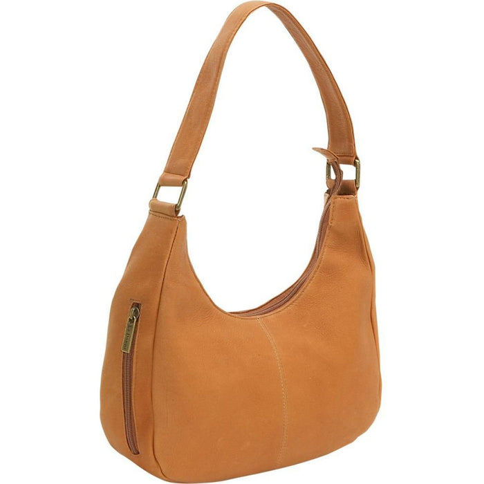 LeDonne Leather Classic Hobo Handbag - Frontside Tan