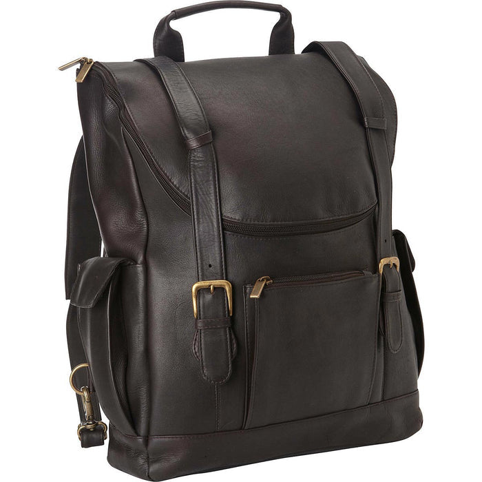 LeDonne Leather Classic Laptop Backpack - cafe