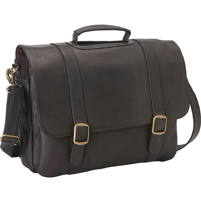 LeDonne Leather Classic Laptop Brief - cafe
