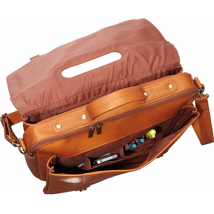 LeDonne Leather Classic Laptop Brief - front pocket