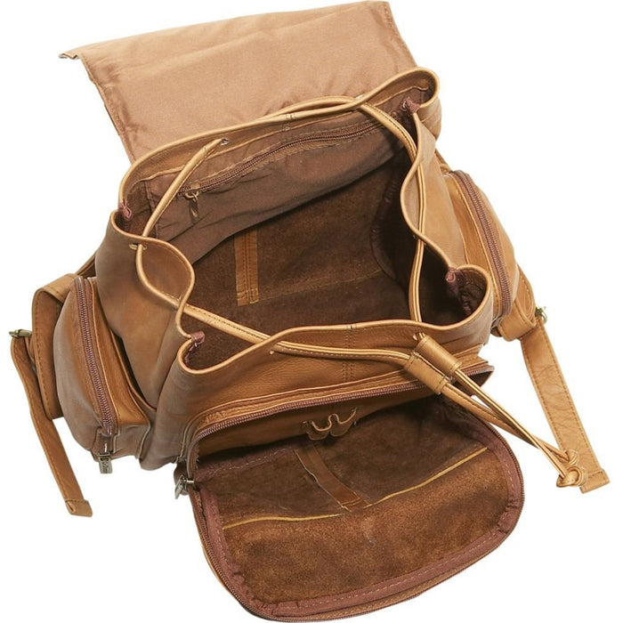 LeDonne Leather Classic Multi Pocket Backpack - Interior