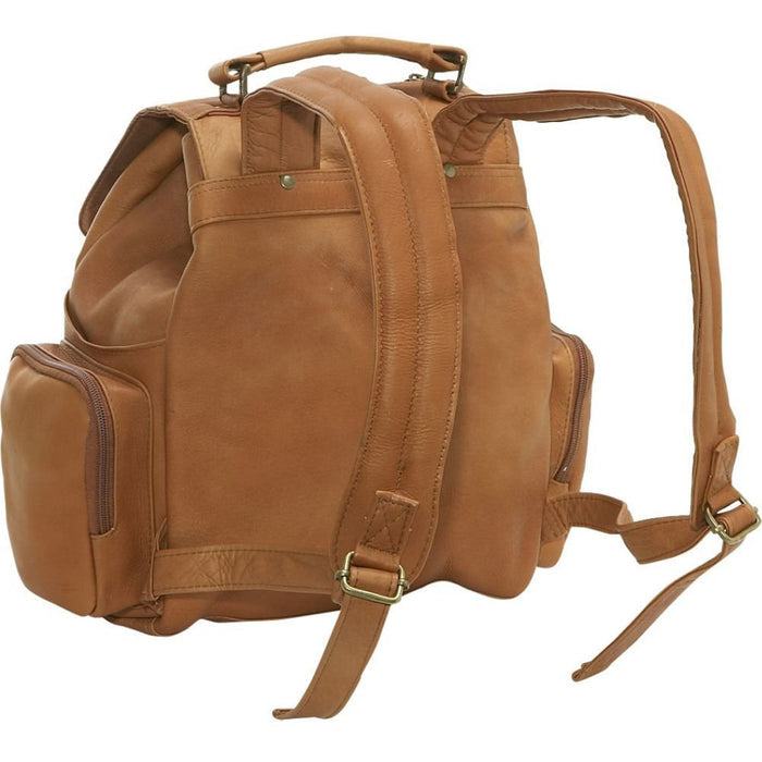 LeDonne Leather Classic Multi Pocket Backpack - Backpack Straps