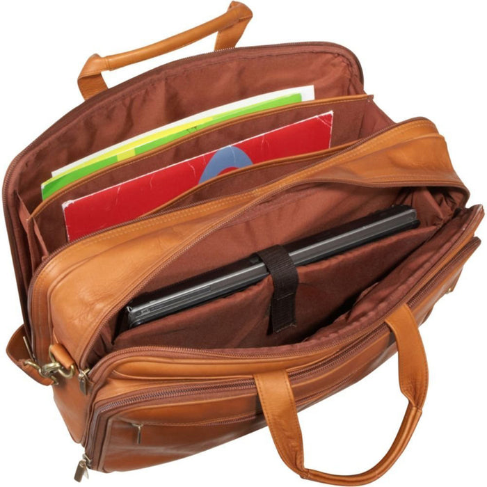 LeDonne Leather Dual Compartment Laptop Briefcase - Interior