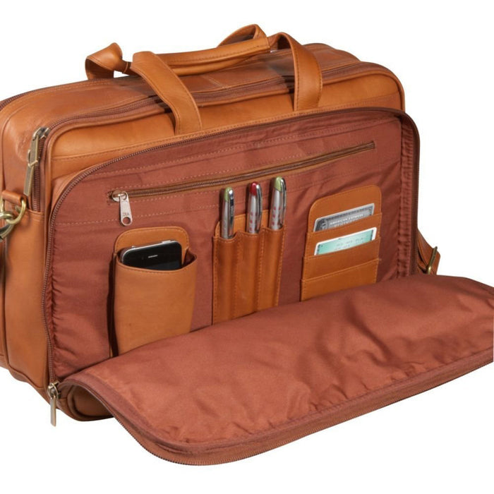 LeDonne Leather Dual Compartment Laptop Briefcase - Interior