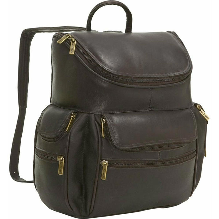 LeDonne Leather Laptop Backpack - cafe