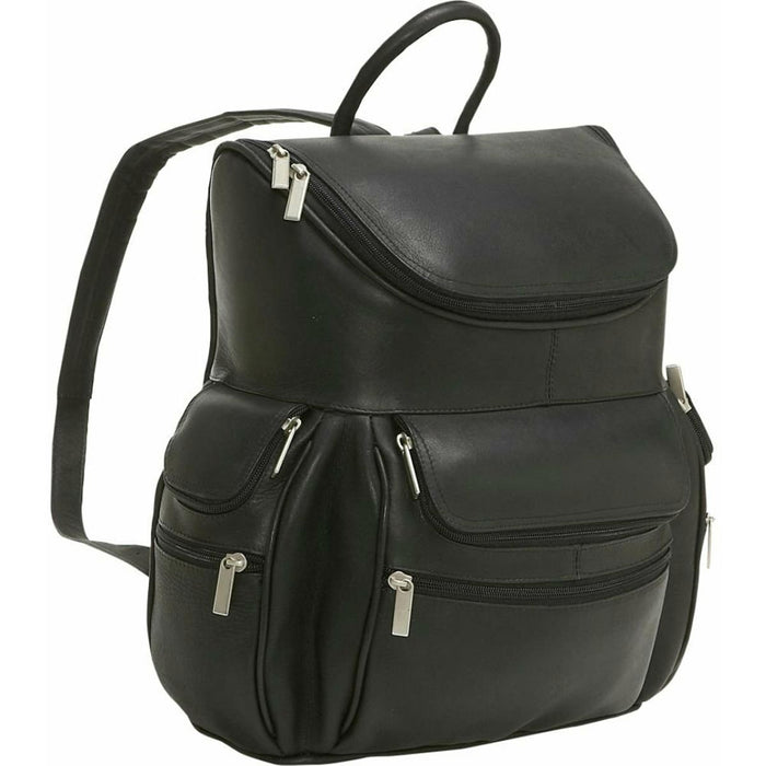 LeDonne Leather Laptop Backpack - black