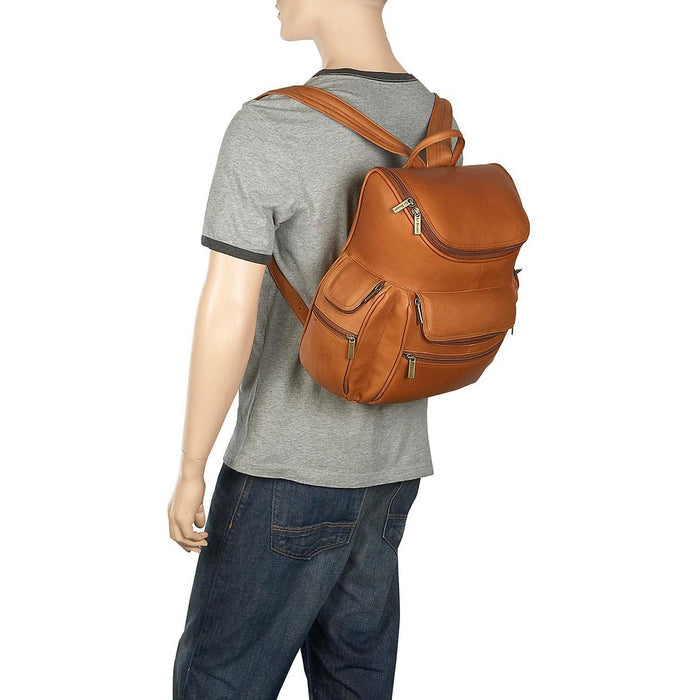 LeDonne Leather Laptop Backpack - hanging tan