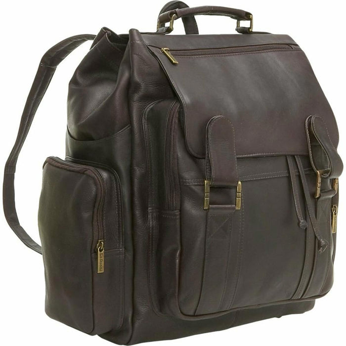 LeDonne Leather Large Traveler Backpack - cafe
